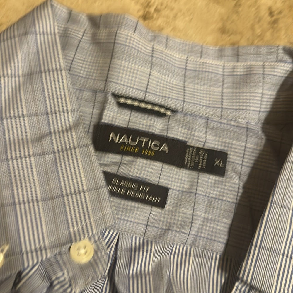 Nautica button down plaid shirt! XL